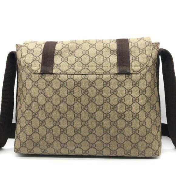 Authentic Gucci GG Supreme Web Canvas Sherry Messenger Bag Monogram Flap Tote - Picture 6 of 14